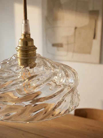 Suspension Vintage en verre torsadé – Cloé