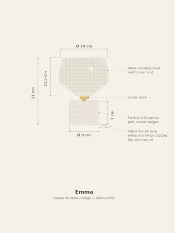 Lampe à poser en marbre blanc – Emma