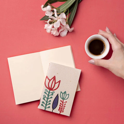 Mini carnet en papier recyclé avec illustration