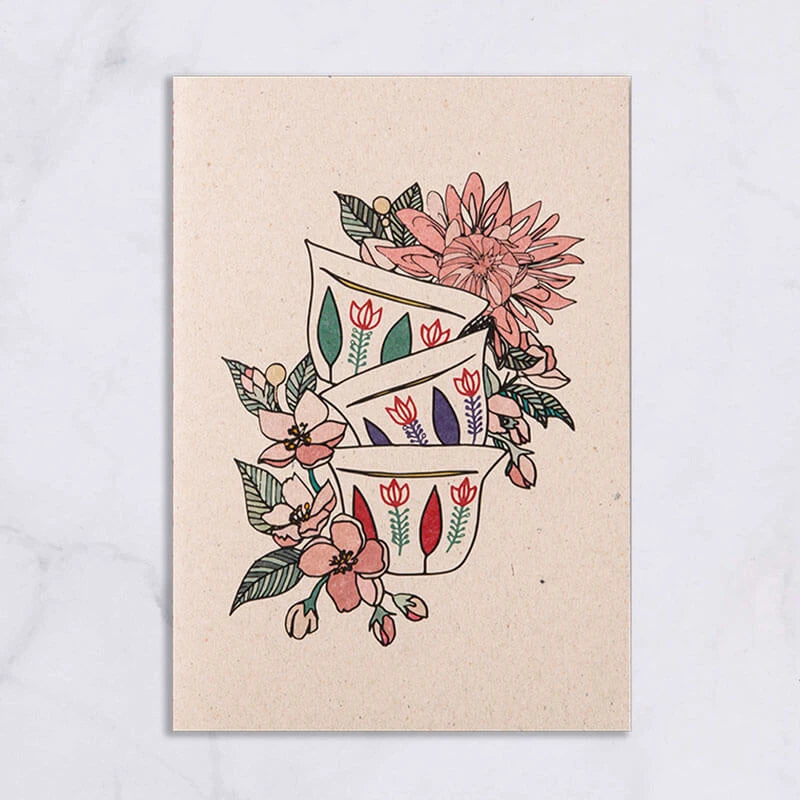 Carnet A5 en papier recyclé avec illustration