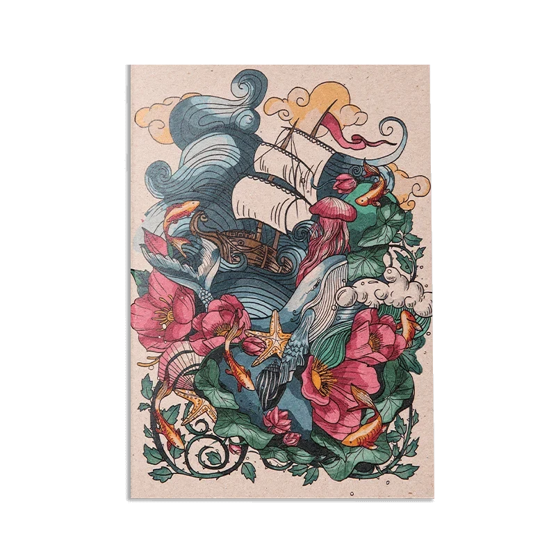 Carnet A5 en papier recyclé avec illustration