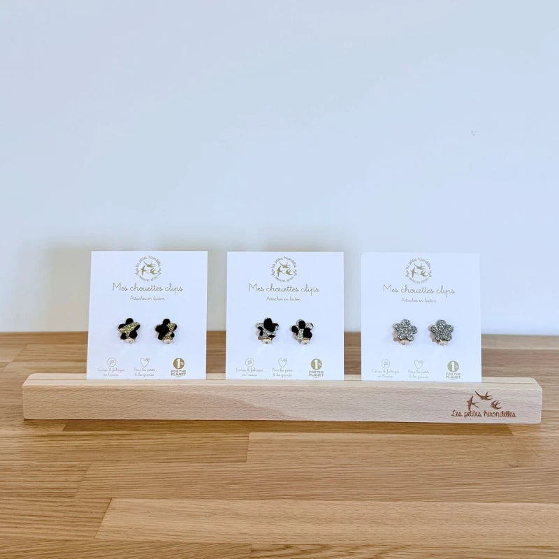 Boucles clips pailletées - Fleurs
