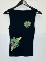 Top noir avec motif marque - Derhy
