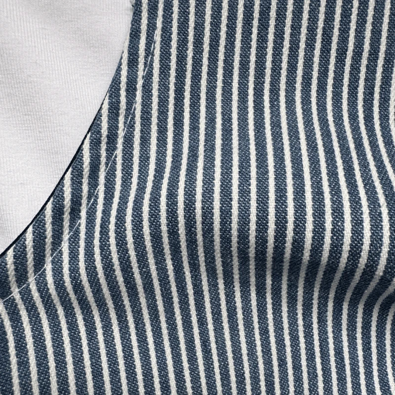 Salopette courte bébé rayée bleu & écru