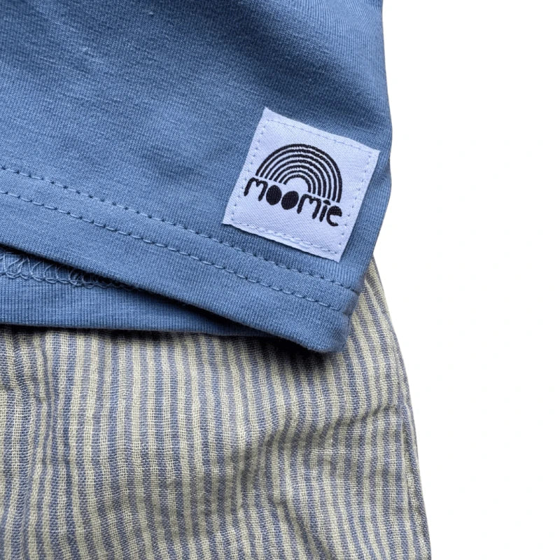 T-shirt bébé enfant bleu manches courtes