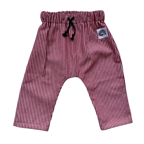 Pantalon bébé rayé rouge et blanc – coton Made in France | Moomie