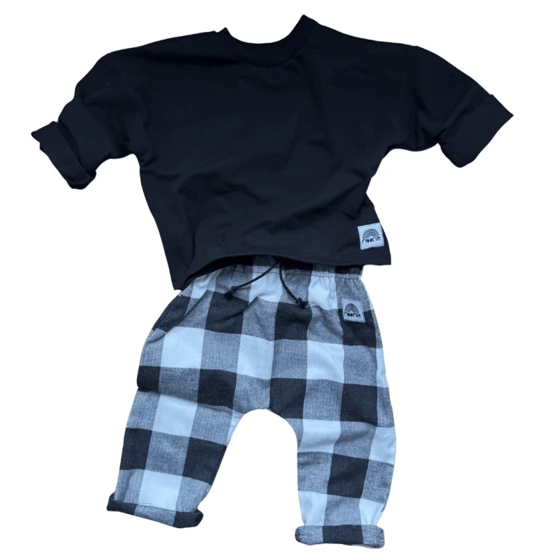 Pantalon carreaux noir et blanc - Moomie