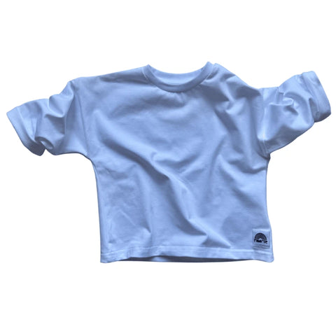 T-shirt bébé manches longues blanc en coton – Made in France