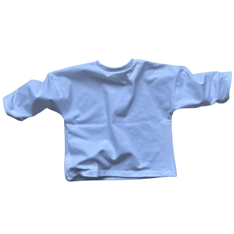 T-shirt bébé manches longues blanc en coton – Made in France