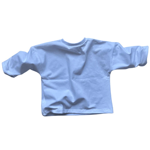 T-shirt bébé manches longues blanc en coton – Made in France