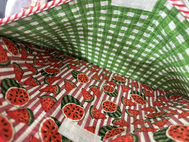 Housse d'ordinateur pastèque à lignes rose - Manoë x Meanwhile Boutique (édition limitée)