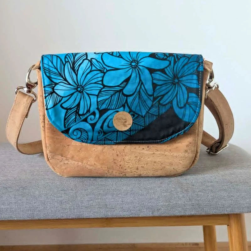 Sac bandoulière liège naturel Luna avec rabat interchangeable