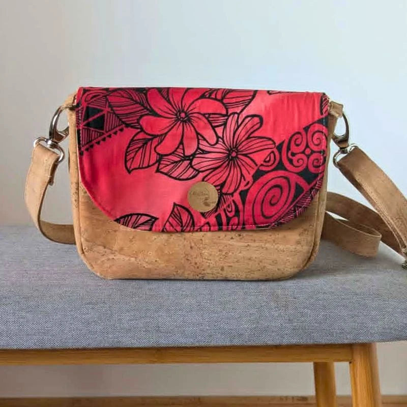Sac bandoulière liège naturel Luna avec rabat interchangeable