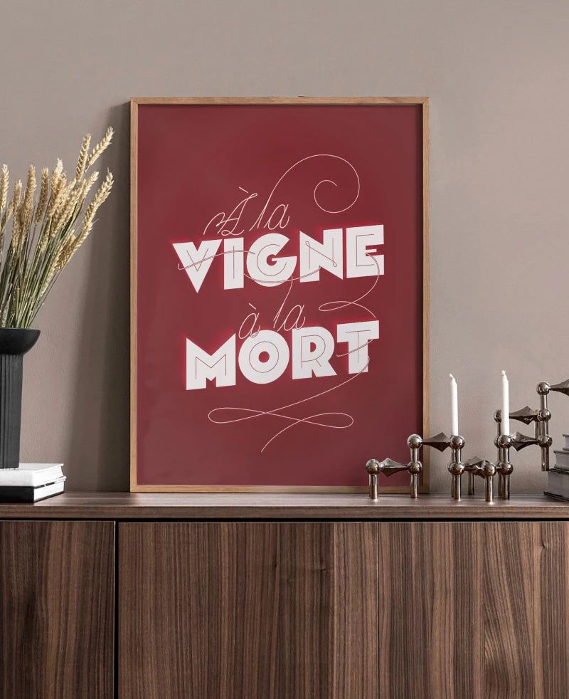 À la vigne à la mort | Affiche typo sur le vin
