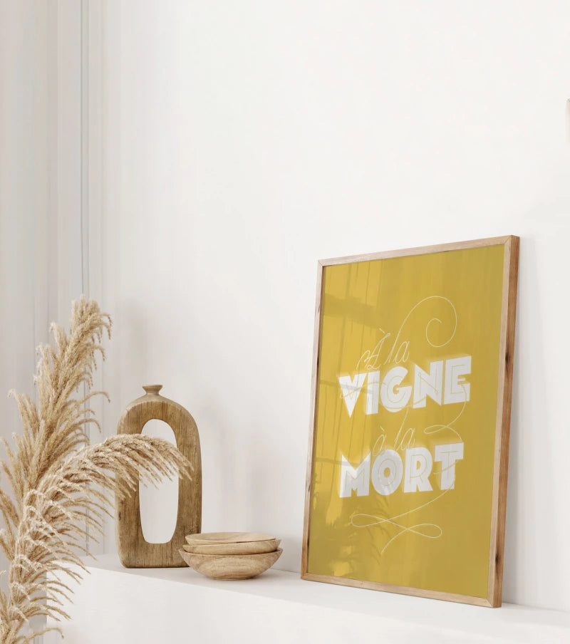 À la vigne à la mort | Affiche typo sur le vin