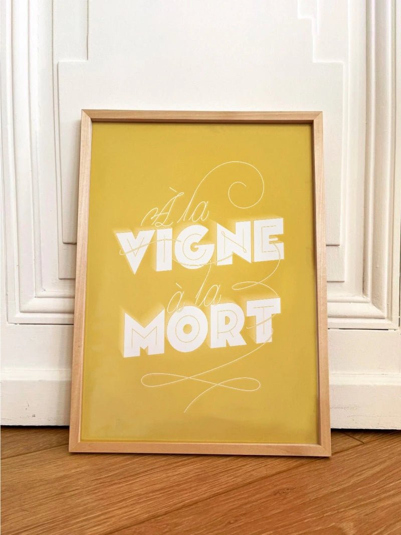 À la vigne à la mort | Affiche typo sur le vin