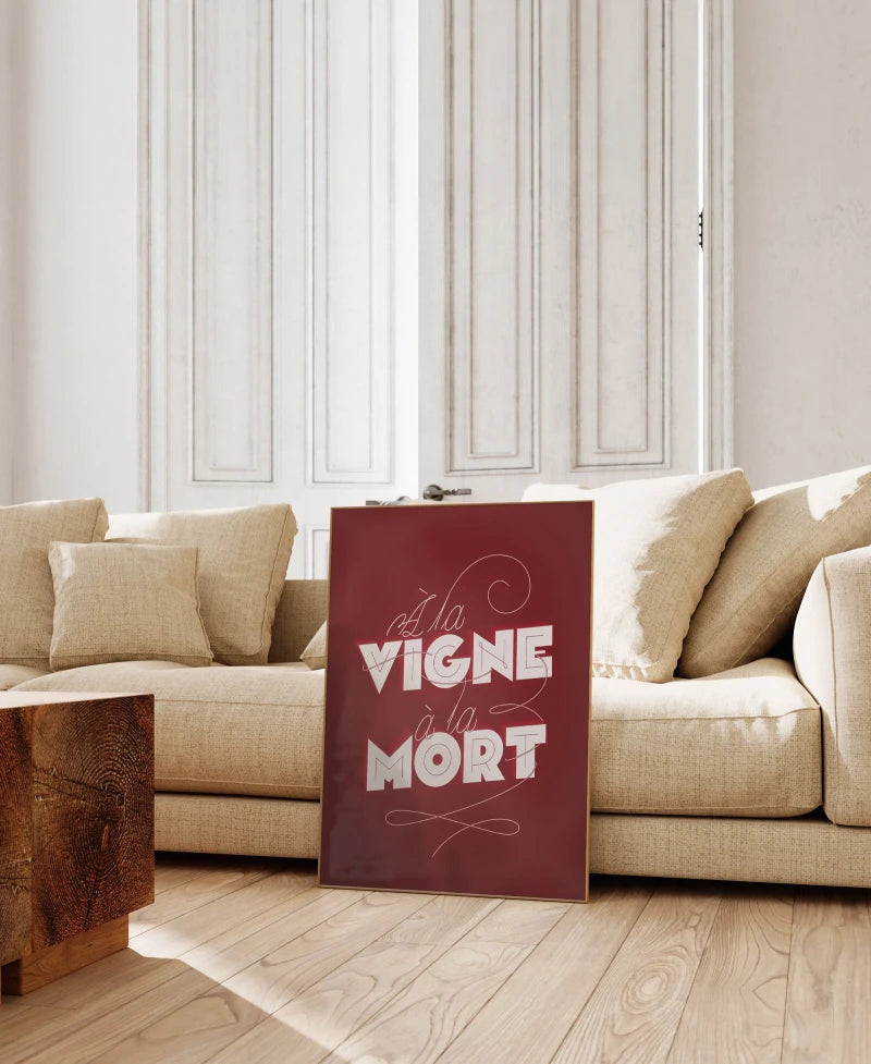 À la vigne à la mort | Affiche typo sur le vin