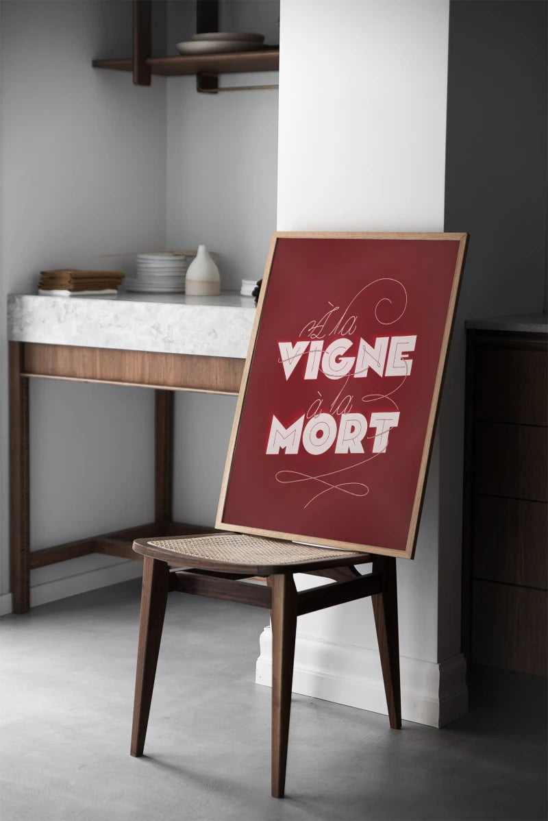 À la vigne à la mort | Affiche typo sur le vin