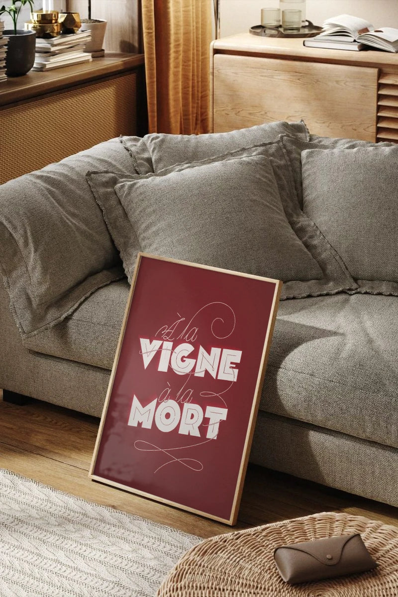 À la vigne à la mort | Affiche typo sur le vin