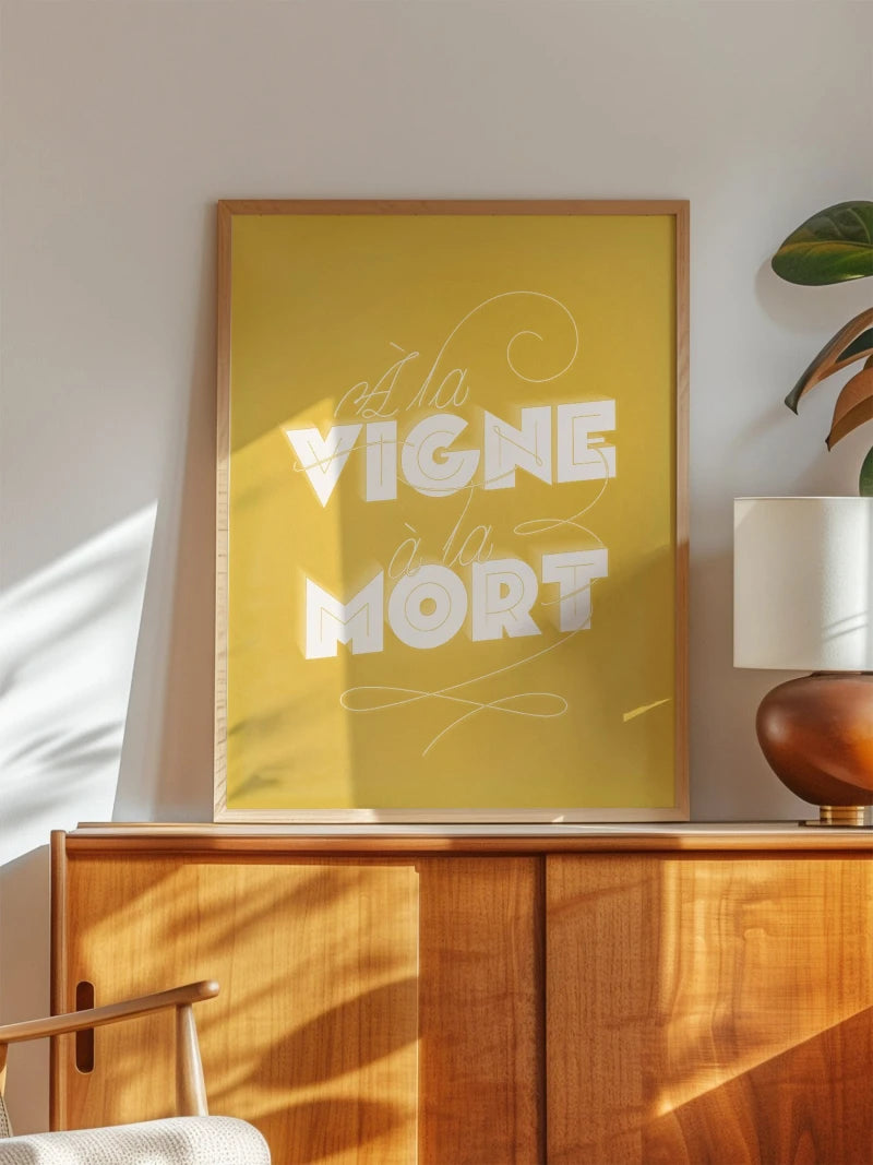 À la vigne à la mort | Affiche typo sur le vin