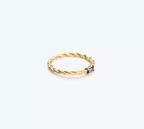 Bague DooBop Iolite plaquée or