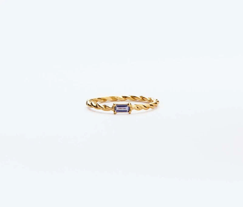 Bague DooBop Iolite plaquée or