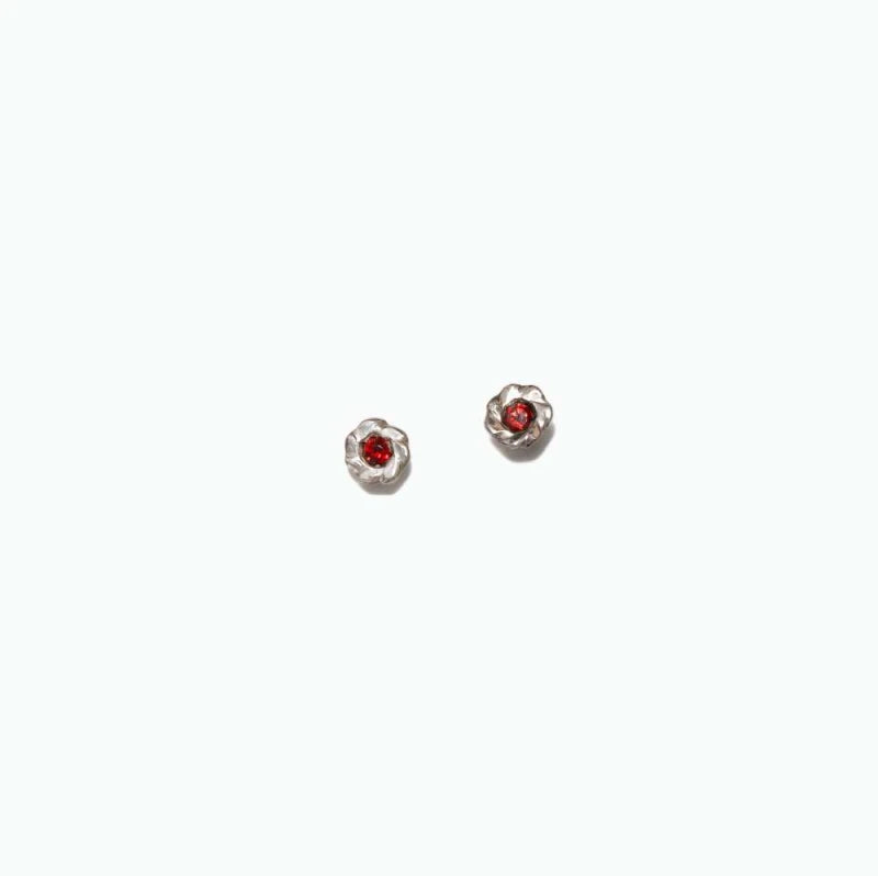 Puces d’oreilles Liane Grenat