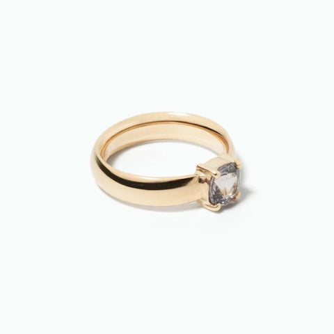 Bague Spinelle Gris Or