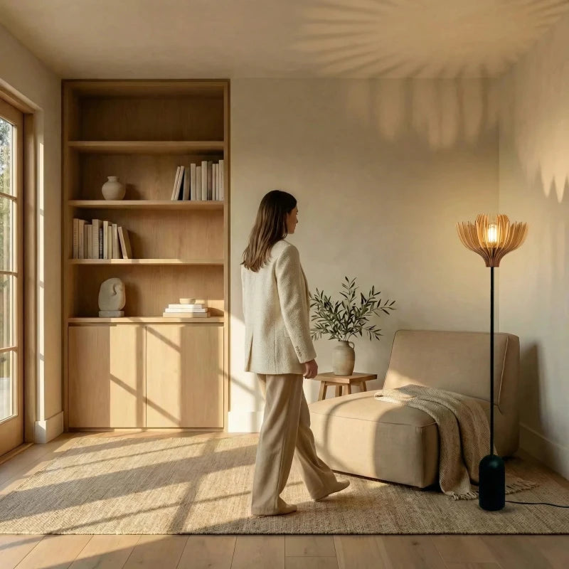 Tullia teinté Chêne | Lampadaire