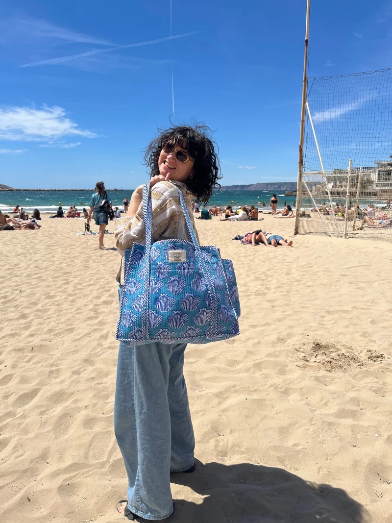 Sac de plage ( GRAND TOTE BAG) — "Ocean Shells"