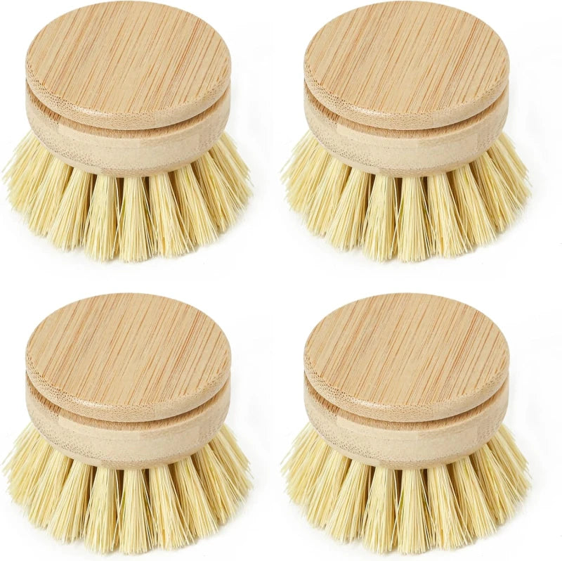 Tête interchangeable pour brosse à vaisselle en bambou réutilisable