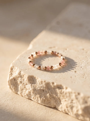 Bague Blush – Tourmaline rose et Pierre de Lune