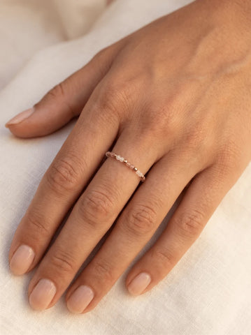 Bague Blush – Tourmaline rose et Pierre de Lune