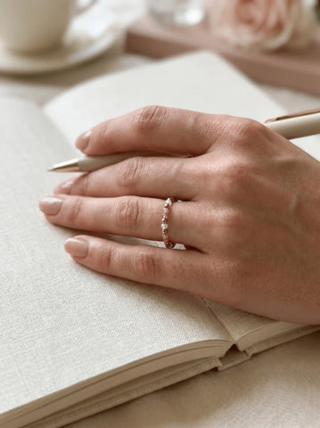 Bague Blush – Tourmaline rose et Pierre de Lune
