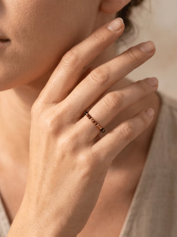 Bague Vitality - Obsidienne, Oeil de Tigre, Cornaline, Grenat & Jaspe Rouge