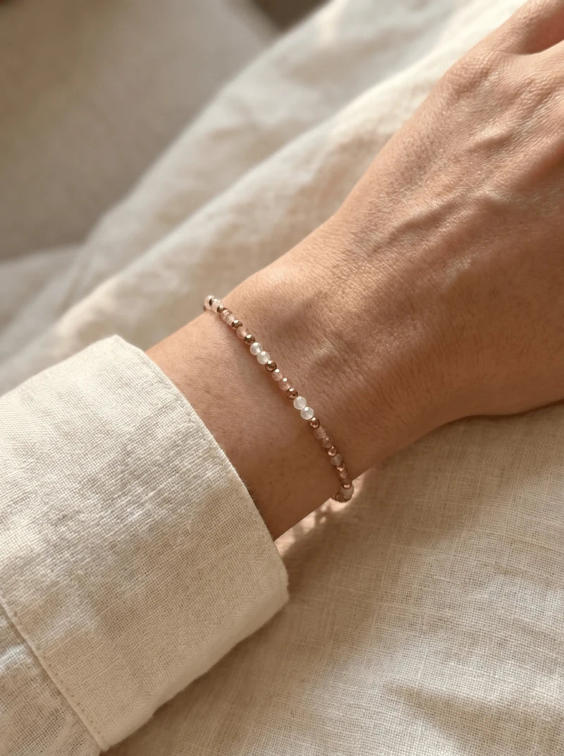 Bracelet Blush – Tourmaline rose & Pierre de Lune
