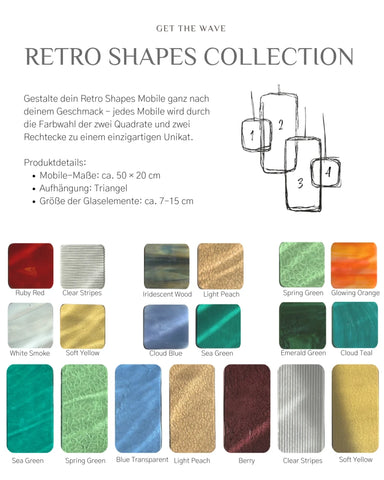 Retro Shapes Mobile - Individuell gestaltbares Glas-Mobile