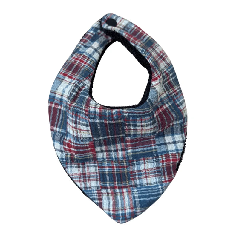 Bavoir bandana bébé à carreaux – Fabrication française