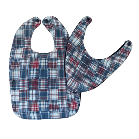 Bavoir bandana bébé à carreaux – Fabrication française