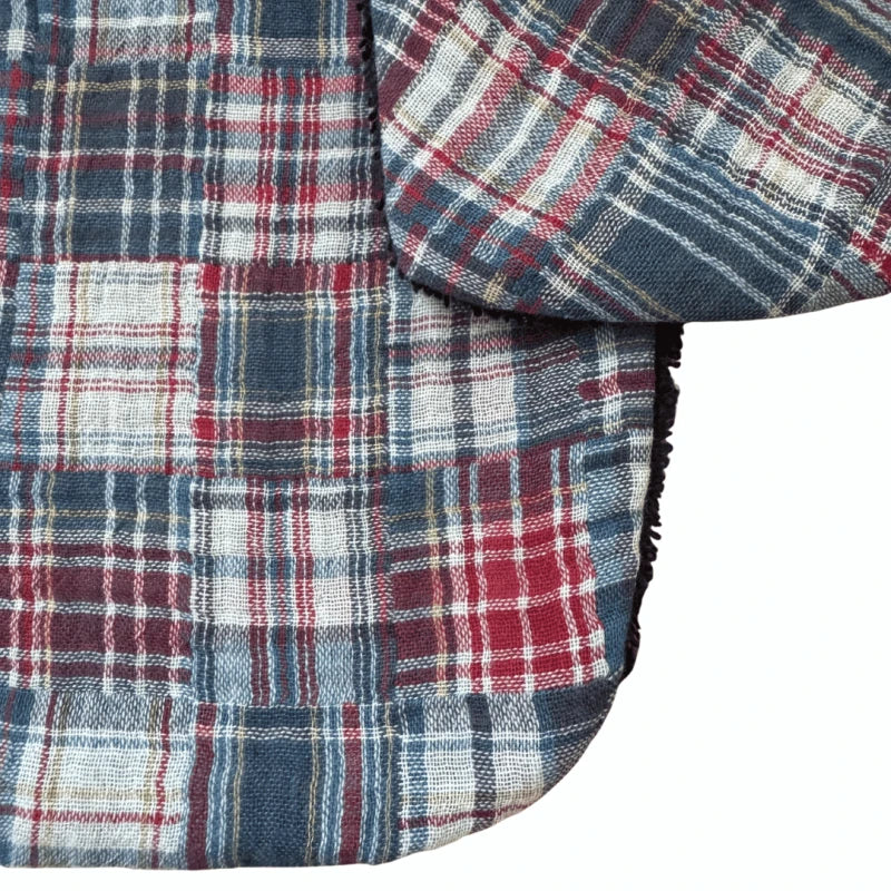 Bavoir bandana bébé à carreaux – Fabrication française
