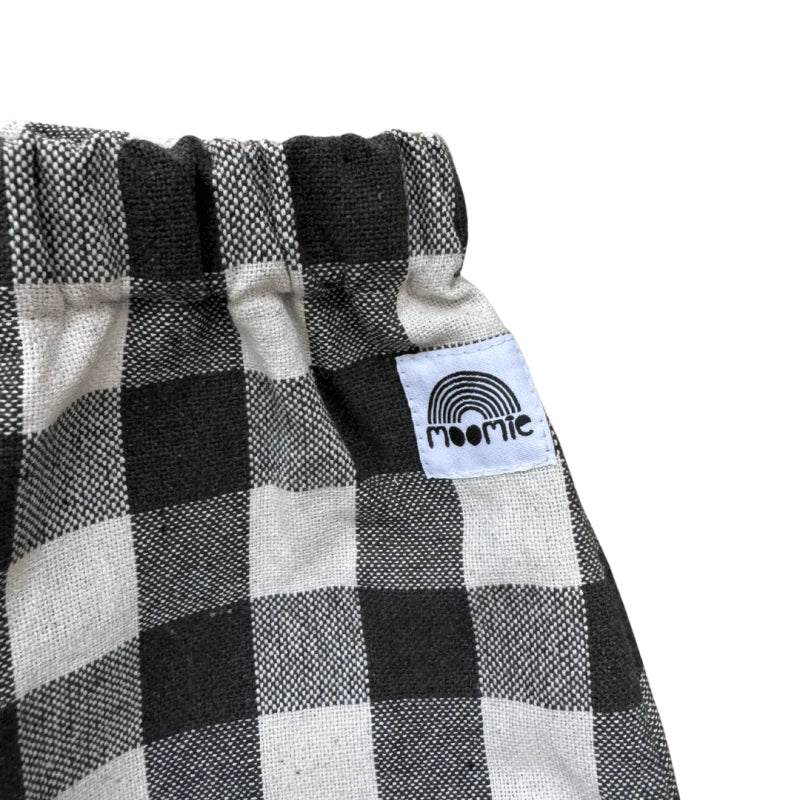 Pantalon bébé carreaux kaki en toile de coton