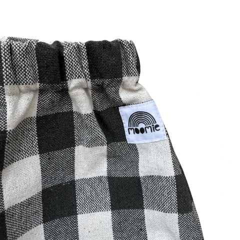 Pantalon bébé carreaux kaki en toile de coton