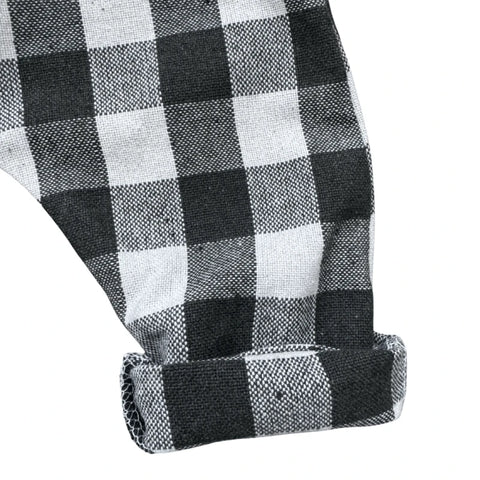Pantalon bébé carreaux kaki en toile de coton