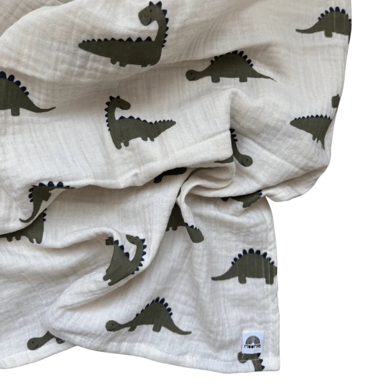 Lange bébé Dinosaure en gaze de coton bio