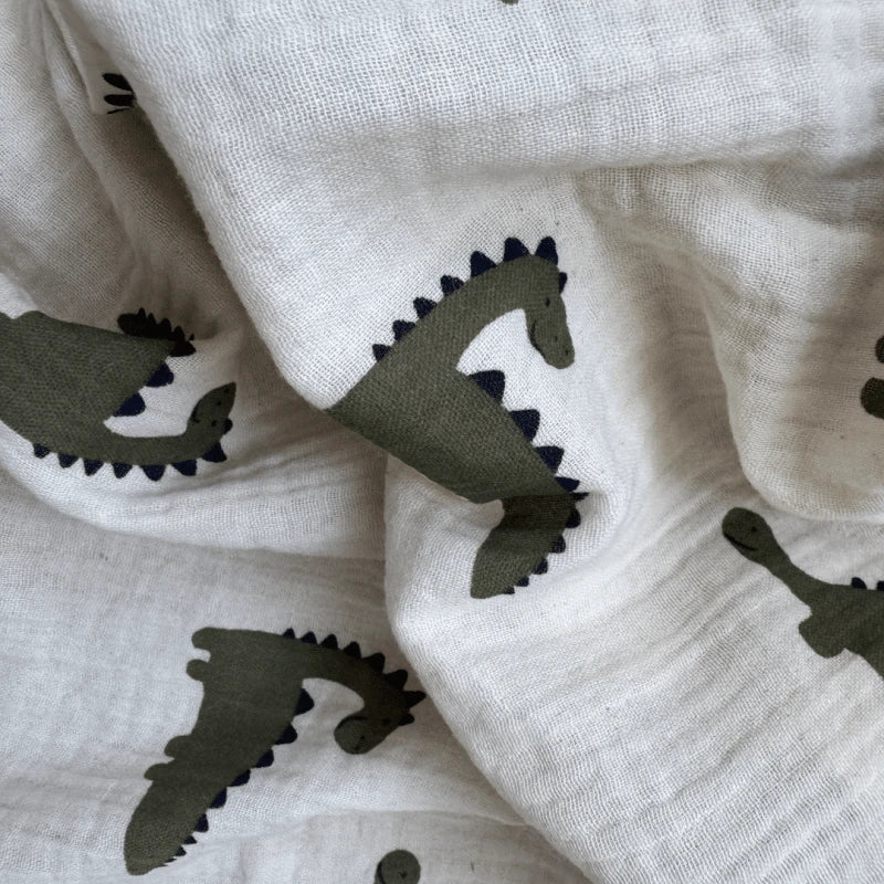 Lange bébé Dinosaure en gaze de coton bio