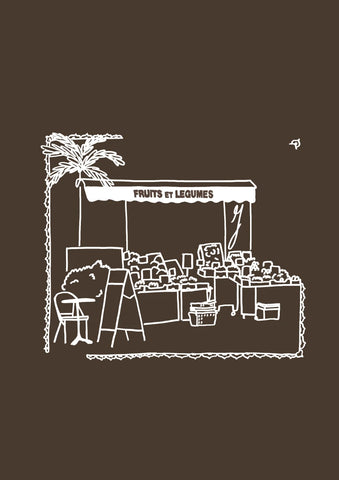 T-shirt Primeur - brun