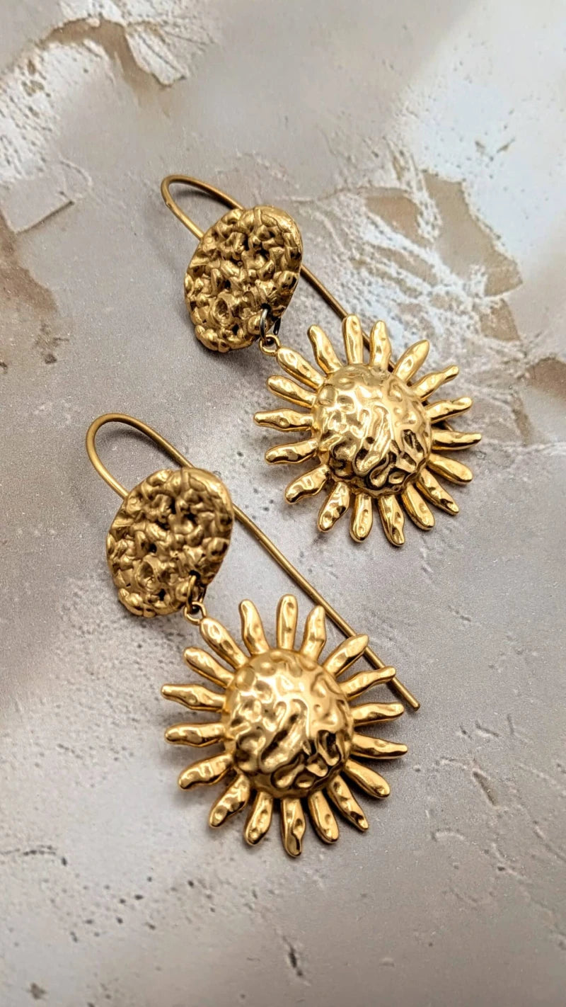 Boucles d'oreilles créoles soleil - El sol