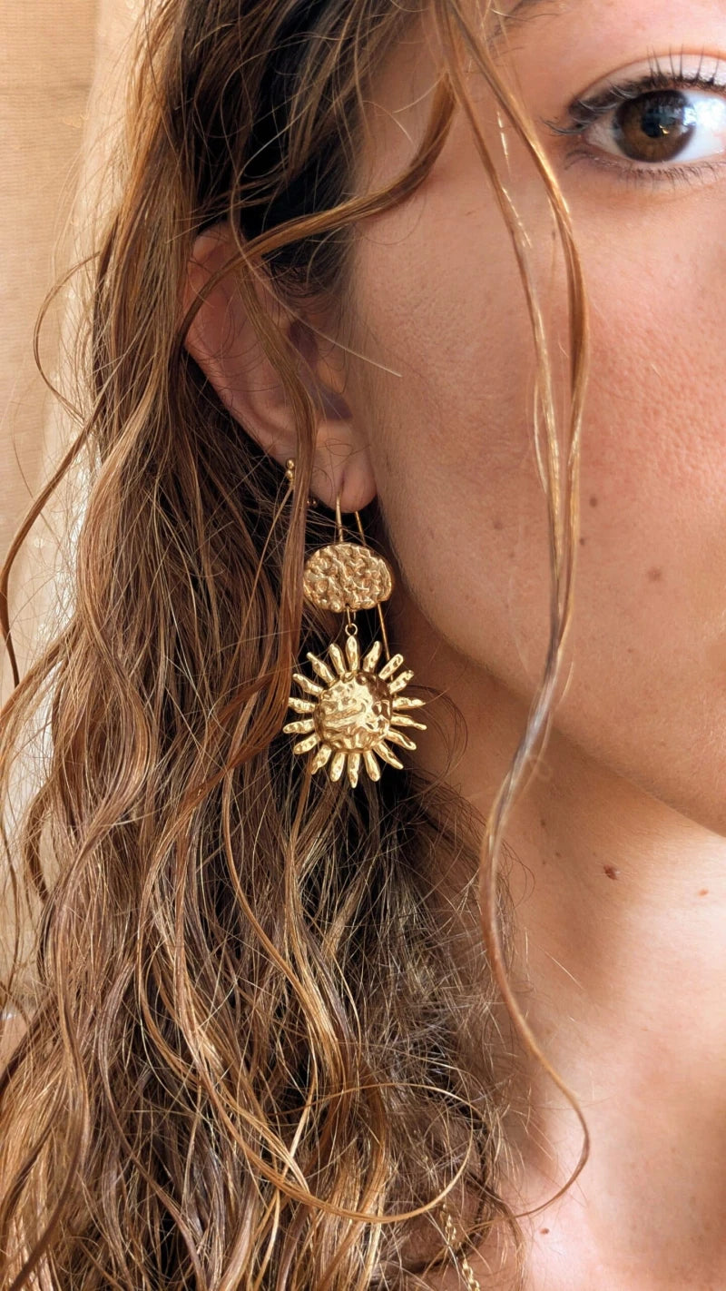 Boucles d'oreilles créoles soleil - El sol