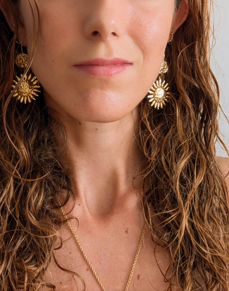 Boucles d'oreilles créoles soleil - El sol