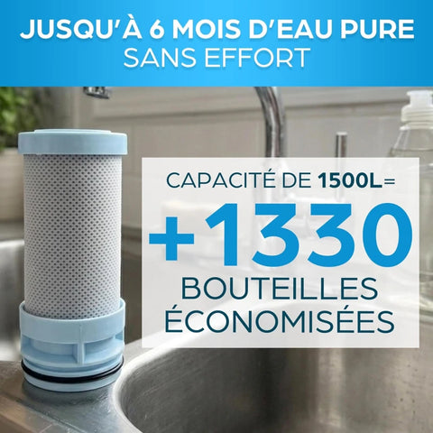 ORINKO Filtre à Eau pour Robinet Universel – Purificateur d’Eau Potable 2L/min Avec Cartouche Remplaçable – Système De Filtration À Charbon Actif Pour Cuisine